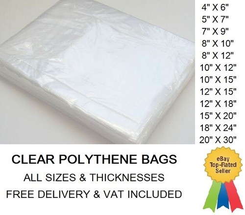 Clear poly bags crafts food - clear,