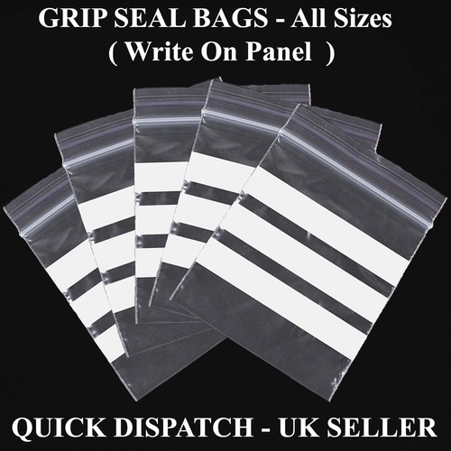 Grip seal with write - with, write-on-panel