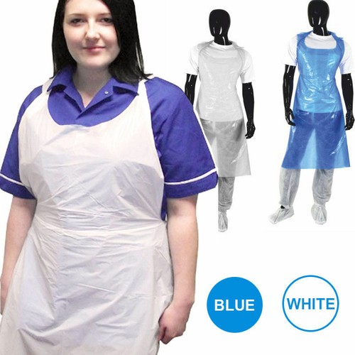 100 disposable aprons blue - 100,