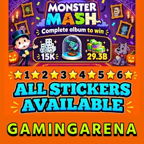 All monopoly stickers - all,